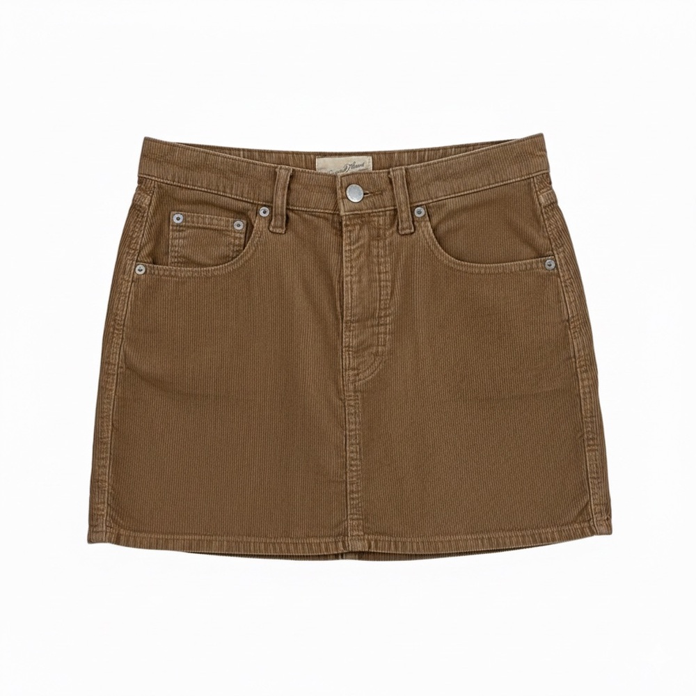 Universal Thread Brown Corduroy Button-Fly Mini Skirt Size 4